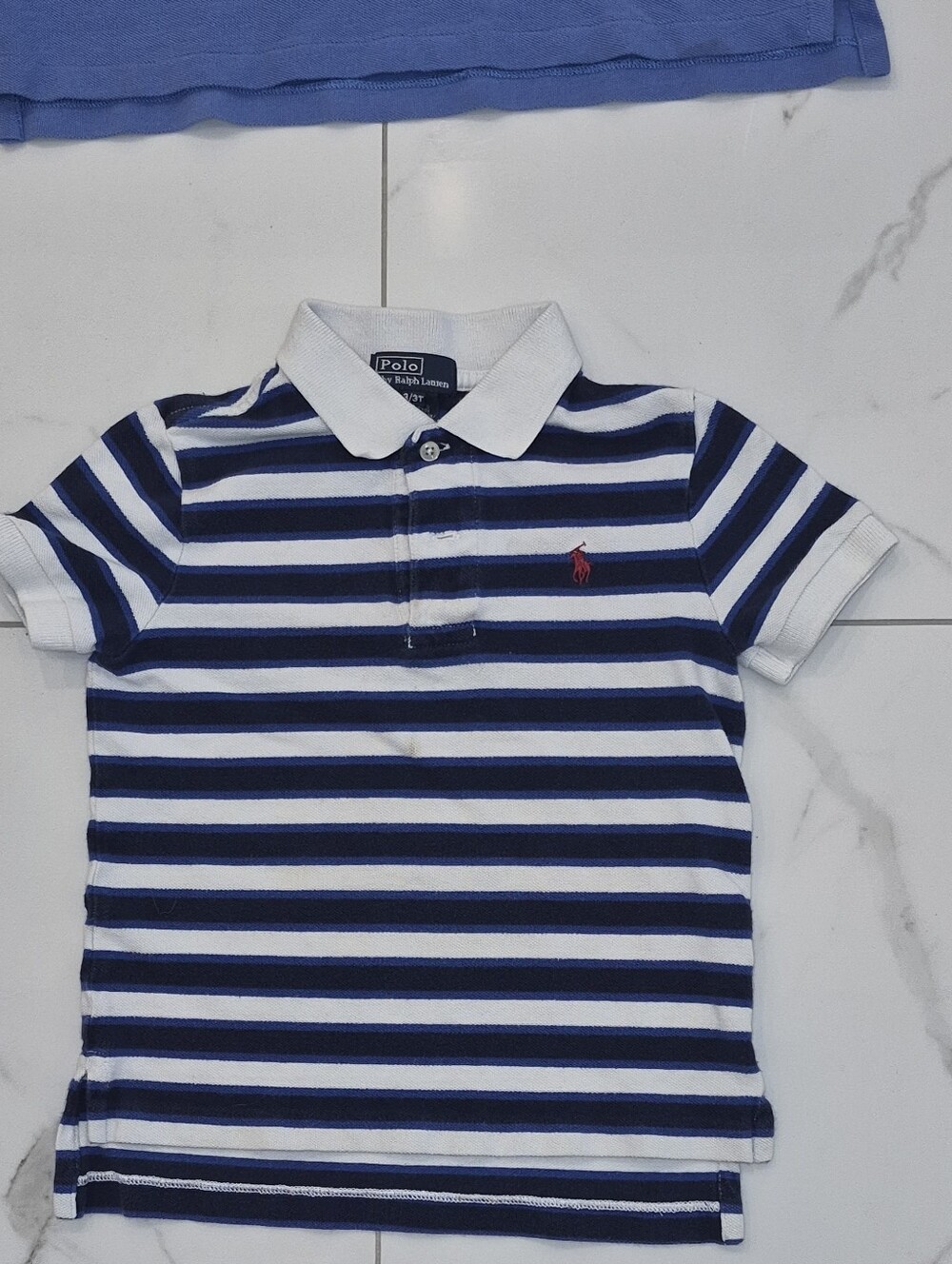 Polo by Ralph Lauren Navy & White Striped Kids Polo
